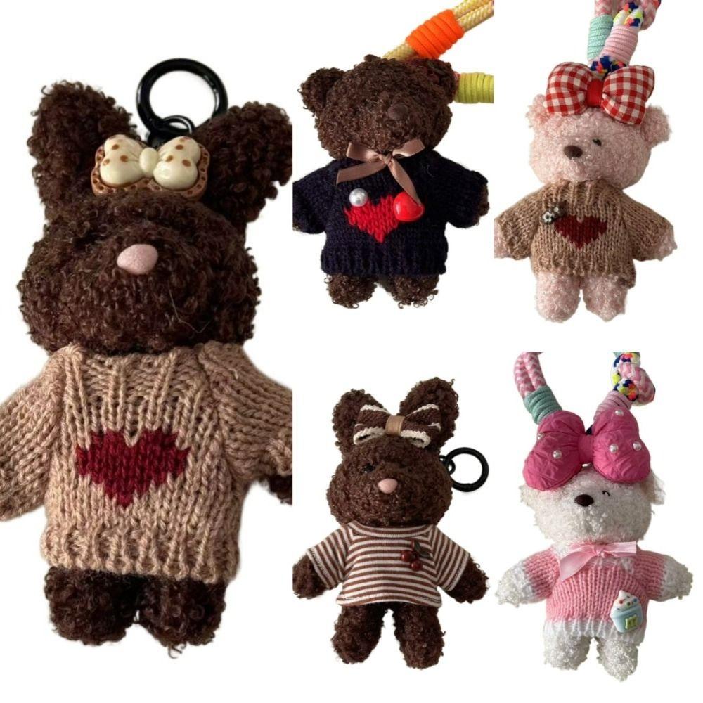 Cute Cartoon Rabbit Pendant Soft Stuffed Animal Doll Keychain Female Lady Girl