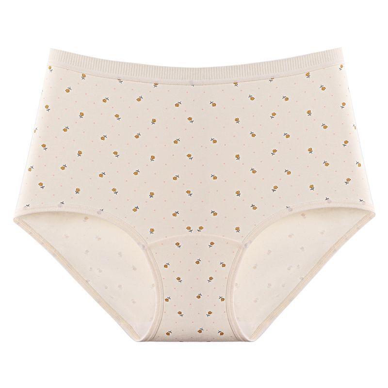 

Plus Size Women Spring and Autumn Skin Comfortable Breathable High Spring Waist Triangle Briefs 3XL тілесний