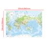 Without Frame English-World Map-Geographic Map with Cities Backdrop,Travel Supplies,for Classroom,Dorm,Office Decor