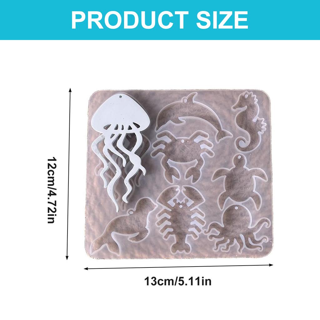 Marine Animal Silicone Molds Epoxy Casting Resin Mold DIY Resin Necklace Earring Keychain Pendant Mold Jewelry Tools