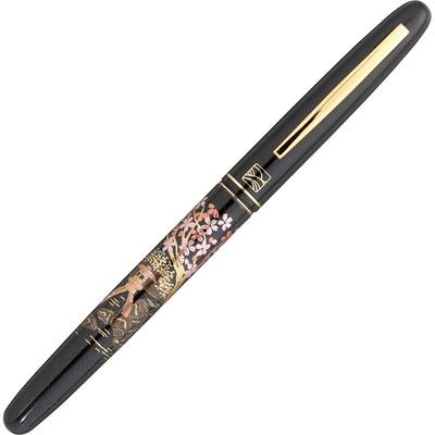 Kuretake Caneta-tinteiro Monogatari da Flor de Cerejeira, Maki-e (História Maki-e) - Jardim, Preto, DU184-715