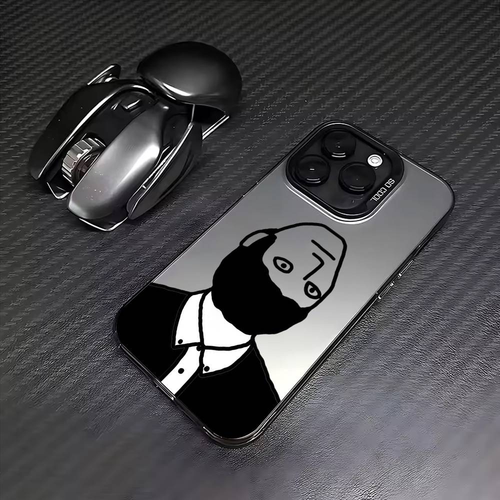 Jean J-Jullien M-Minimalist Art Phone Case For iPhone17,16,15,14,13,12,11 Plus,Pro Max Colored Silver Plated Inside Cover