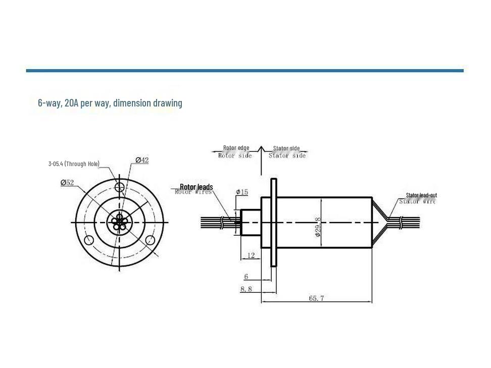 High-Power Conductive Slip Ring: 2 Connectors, 36 Large Brushes, 6A to 12-Way Carbon Brush Collector