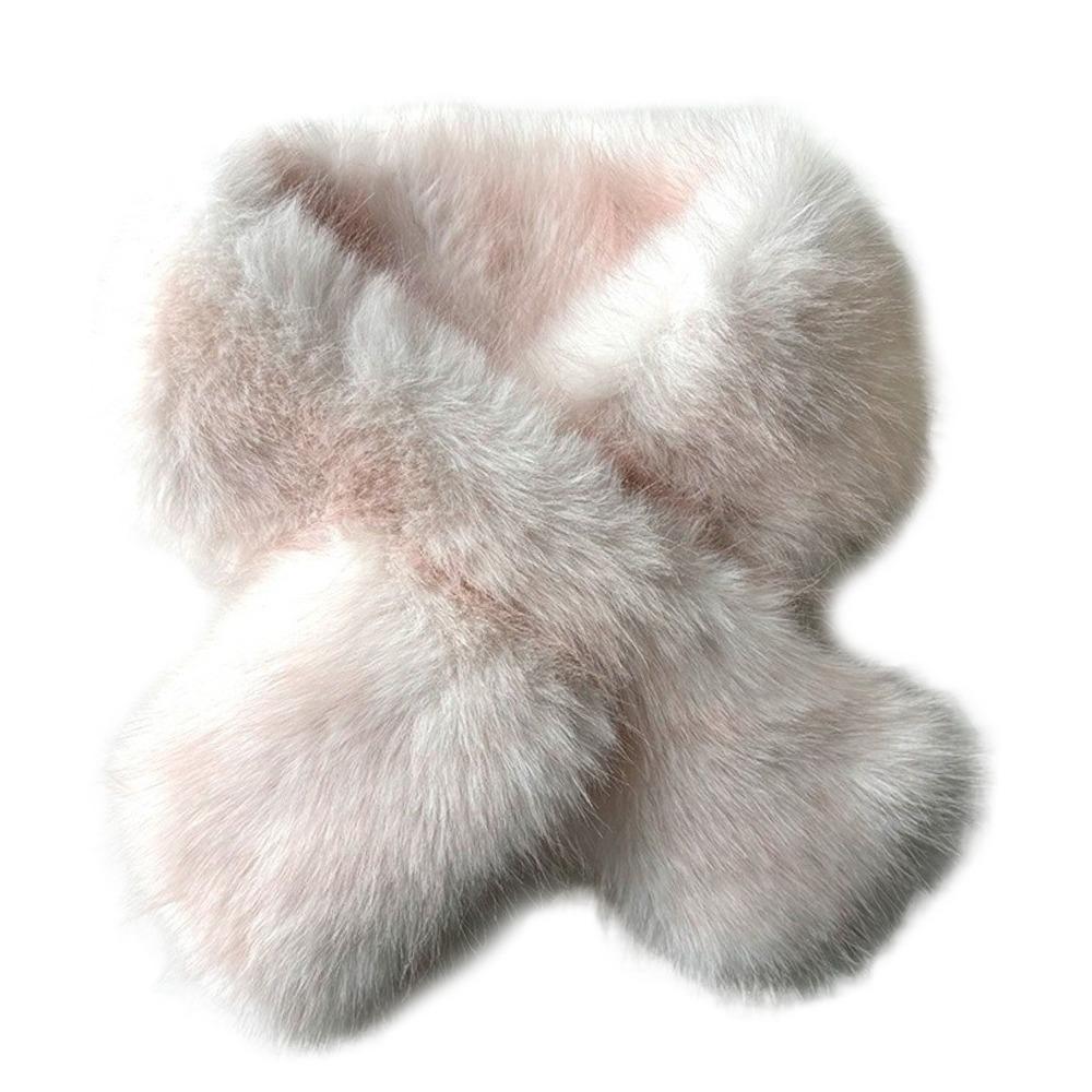 Kunstfuchs Pelz Kreuz Schal Verdicken Halstuch Wickel Mode Halstuch Damen Mädchen