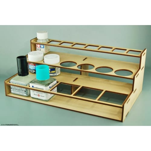 Kobaani Model Studio Paint Rack O Wooden Assembly Kit TW-032 Natural