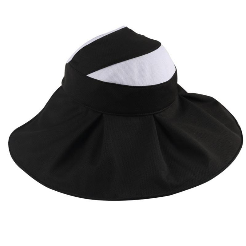 Empty top hat Outdoor women's beach sun protection hat Healthy fabric Versatile sun protection hat Big brim color matching sun protection hat