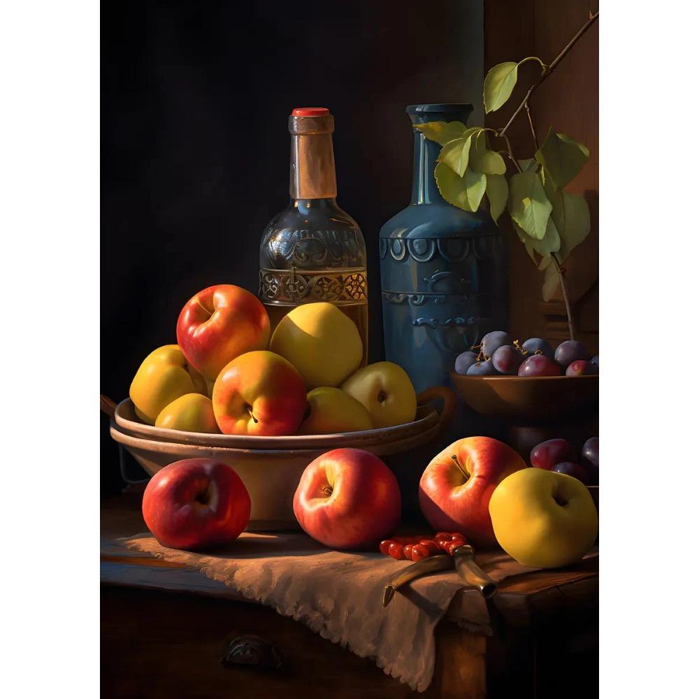 Vintage Küche Früchte Stillleben Poster Landküche Gesunde Lebensmittel Drucke Leinwandmalerei Wandbilder Heimküchendekor