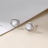 925 Silver Opal Stud Earrings 2025 Popular Niche Design Earrings Light Luxury Simple Earrings