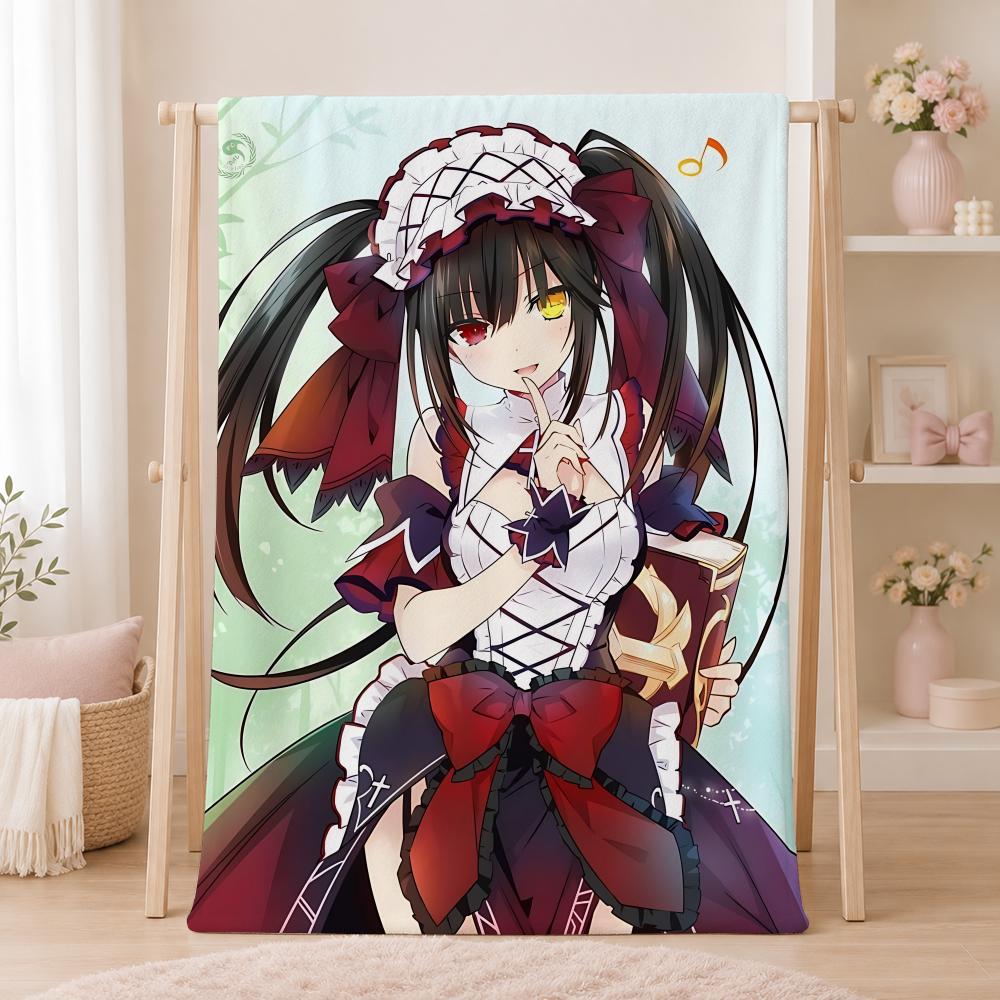 Popular Character T-Tokisaki KurumiS Throw Summer Flannel Throw Blanket Soft Antistatic Washable KidFriendly Couch Bed