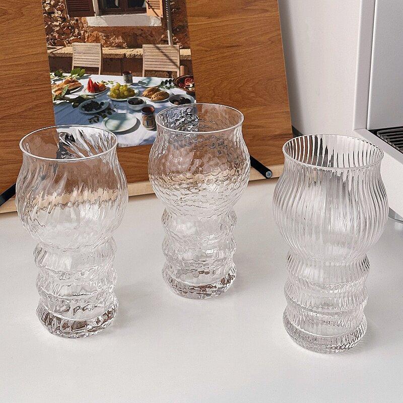 Ins Creative Transparent Glass Cups Cold Coffee Mug Ice Juice Cocktail Football Game Party Beer Drinking Cup Water Wine Bottle