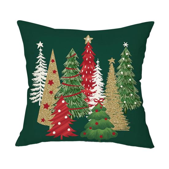 Weihnachts Karierter Kissenbezug Weihnachtsbaum Kissenbezug mit Verdecktem Reißverschluss Karomuster Zierkissenbezug für Festliche Heim Bauernhaus Deko