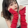 Japanese Style Puffy Knitted Arm Warmers - Solid Color Clubbing Hip Hop Sleeves