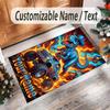 Truck Theme Crystal Velvet Rug Personalized Custom Name Text Soft Floor Mat Home Decor