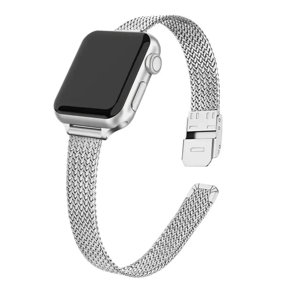 New Bracelet Metal Band for Apple Watch 10 9 8 7 6 SE 5 4 44 45 49MM Ultra Stainless Steel Milanese Strap for Iwatch 42MM 46MM