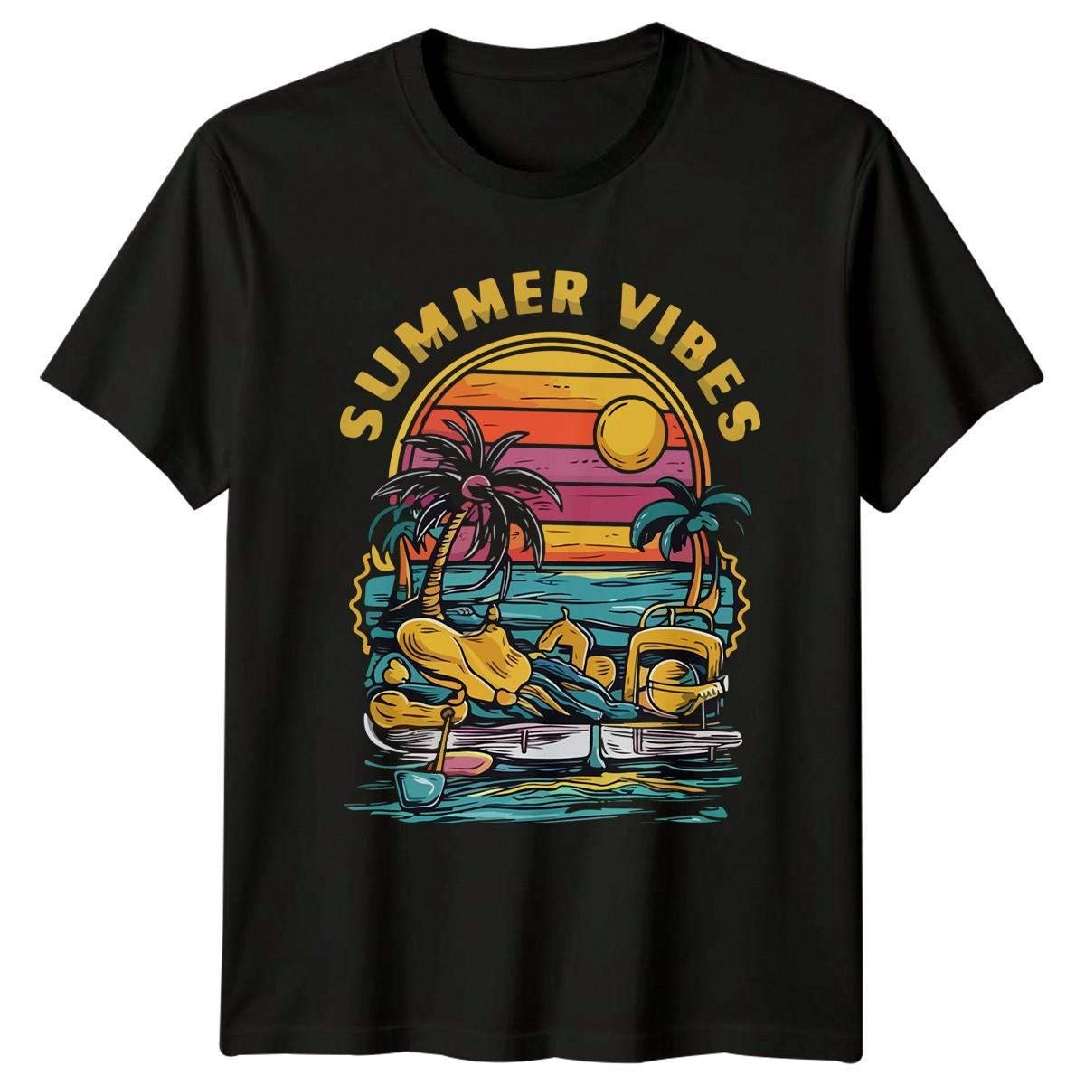Summer Vibes T-Shirt Tropical Beach Summer Vacation Gift For Him And Her S