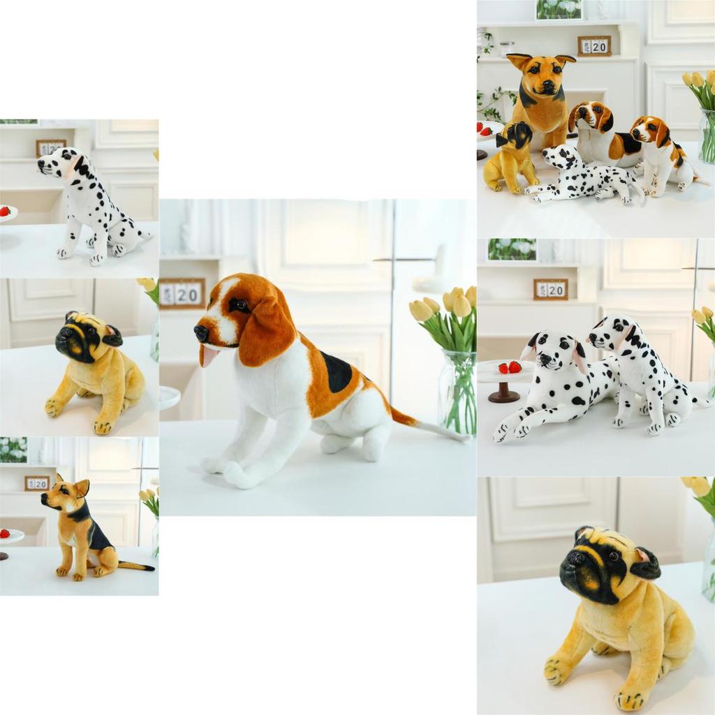 Brinquedo de Pelúcia Realista de Cachorro Adorável Cão Pastor Shar Pei Dálmata Cão de Orelhas Compridas Presente