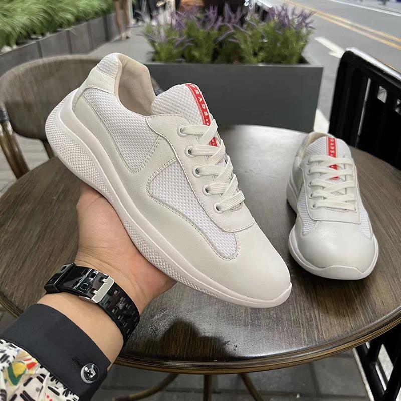 Премиальные европейские и американские мужские кроссовки из натуральной кожи с толстой подошвой и сетчатым дизайном 44