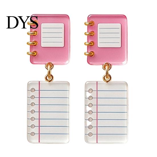 Lightweight Campus Style Earrings 1 Pair Teacher for Women, Cute 2D Acrylic Crayon Pencil Backpack Creative School Theme Dangle Drops Number Alphabet
