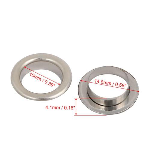 uxcell Eyelets, Grommets, DIY Crafts, 10mm Inner Diameter, Eyelet Rivets, Eyelet Grommets, Pack of 100