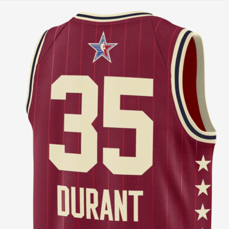 Jordan NBA Dri-Fit Kevin Durant All Star Jersey Red Men Streetwear FQ7732-602