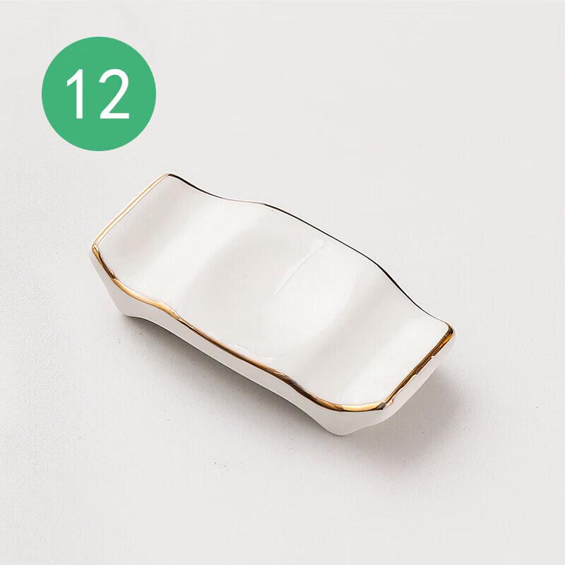 White Ceramic Dual-Use Chopstick & Spoon Rest
