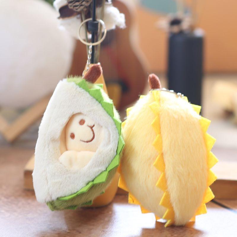 Durian Plush Fruit Keychain Soft Pp Cotton Stuffed Toy Bag Pendant Gift Kids For
