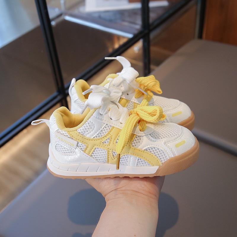 

Girls sports shoes 2025 new autumn children s little white shoes baby mesh breathable casual board shoes little white shoes 27 жёлтый