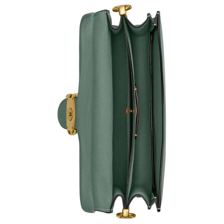 Coach Tygrysiasta Chain 26 Metalowe Logo Torba na Ramię z Łańcuszkiem Damska Torba na Ramię Szaro-Zielona CY919-B4SG