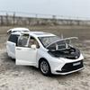 1/24 TOYOTA Sienna MPV Alloy Car Model Diecast Metal Vehicles Car Model High Simulation Sound and Light Collection Kids Toy Gift