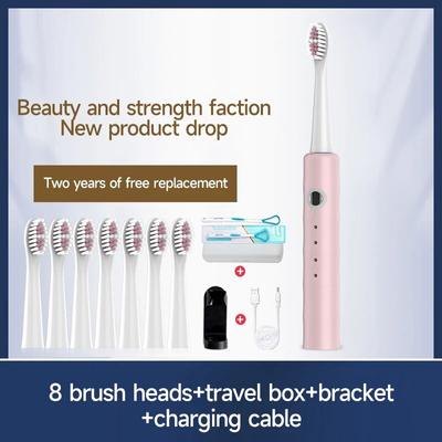 Electric Toothbrush for Adults Bamboo Stylish IPX7 Waterproof Intelligent Timing Sonic Motor USB Fast Charging 4 Brush Heads