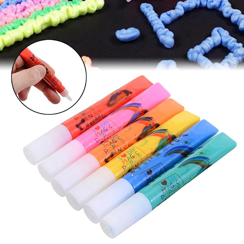 6 Teile/satz Magie Popcorn Stifte Magische Farbe DIY Stifte Blase Popcorn Zeichnung Stifte