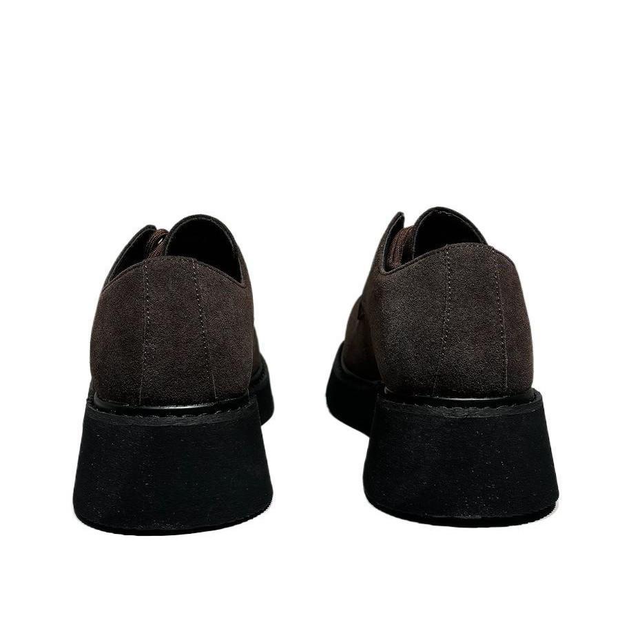 Men's 2025 Spring Genuine Leather Casual Shoes - Breathable Big Toe, Thick Sole, Low-Top Martin Boots