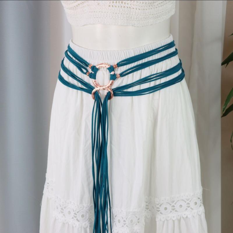 Medieval Long Rope Ring Knotted Belt For Women, Norse Witch Waist Knotted Rope Belt, Viking Renaissance Costume Accessories