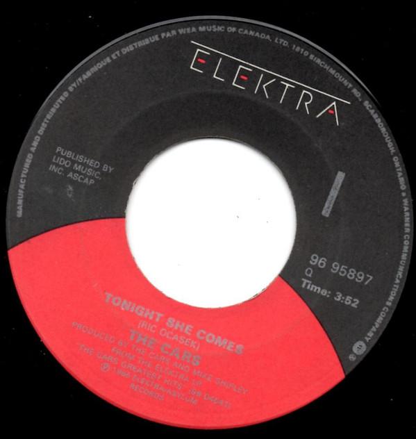

7inch Record CARS Tonight She Comes 9695897 Elektra 1985 Canada Rock Used
