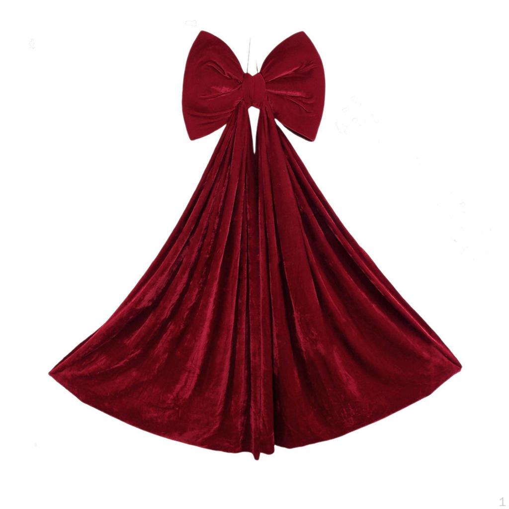 Christmas Red Big Bow Decor Velvet Large for Shower