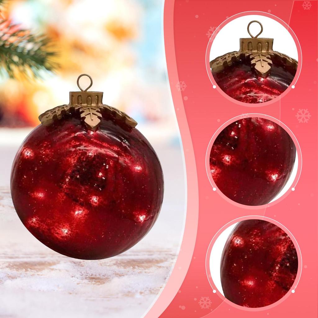 LED Light Up Glass Ball Christmas Ornament Sphere Ball Indoor Outdoor 10cm