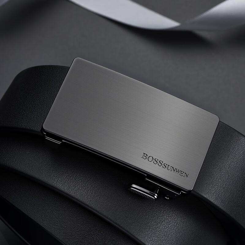 Мужской ремень BOSSSUNWEN из натуральной кожи с автоматической пряжкой 115cm