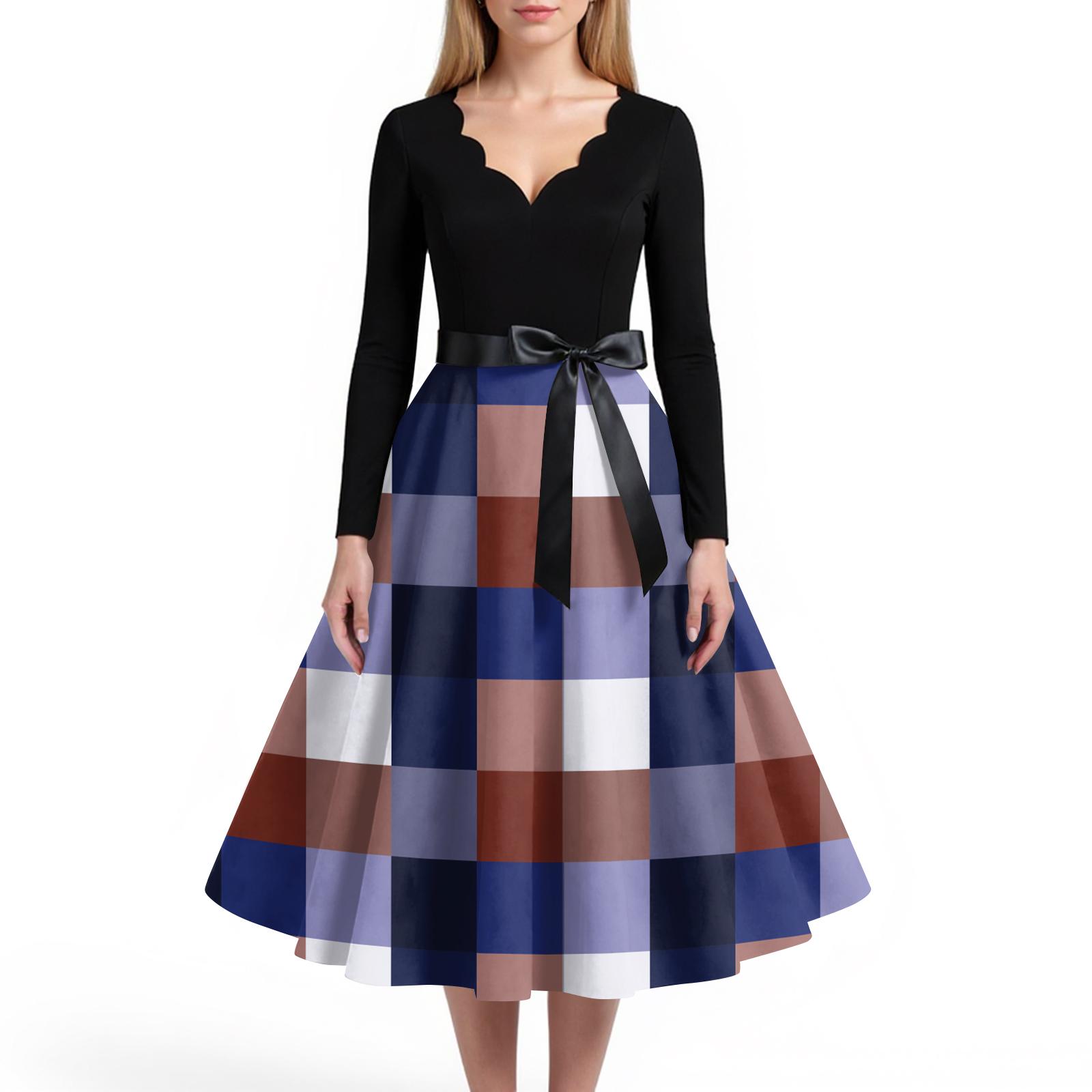 

Women s Casual And Fashionable V-neck Long-sleeved Retro Printed Dress XL кавун червоний колір