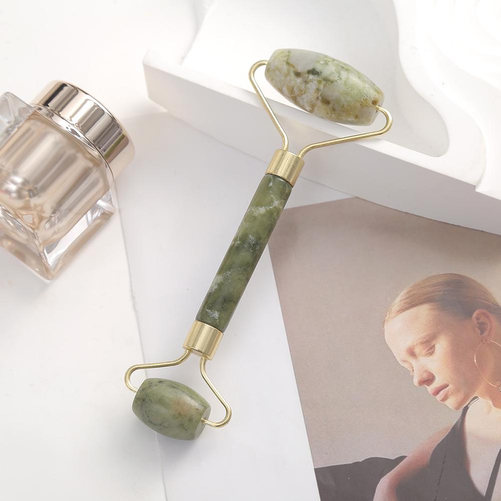 

Jade Roller Double-Headed Facial Massage Stick for Relaxation and Beauty оливковое зеленый