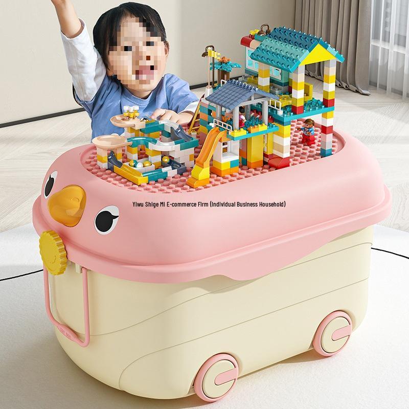 Kids' Large Capacity Plastic Storage Box for Toys, Snacks & Clothes
