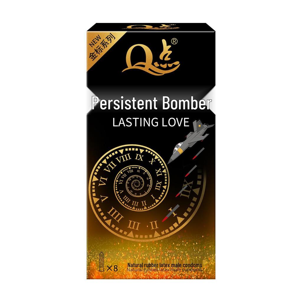 Q-point Hyaluronic Acid 001 Large Particle Delay Condoms - Long-lasting Contraceptives for Adults