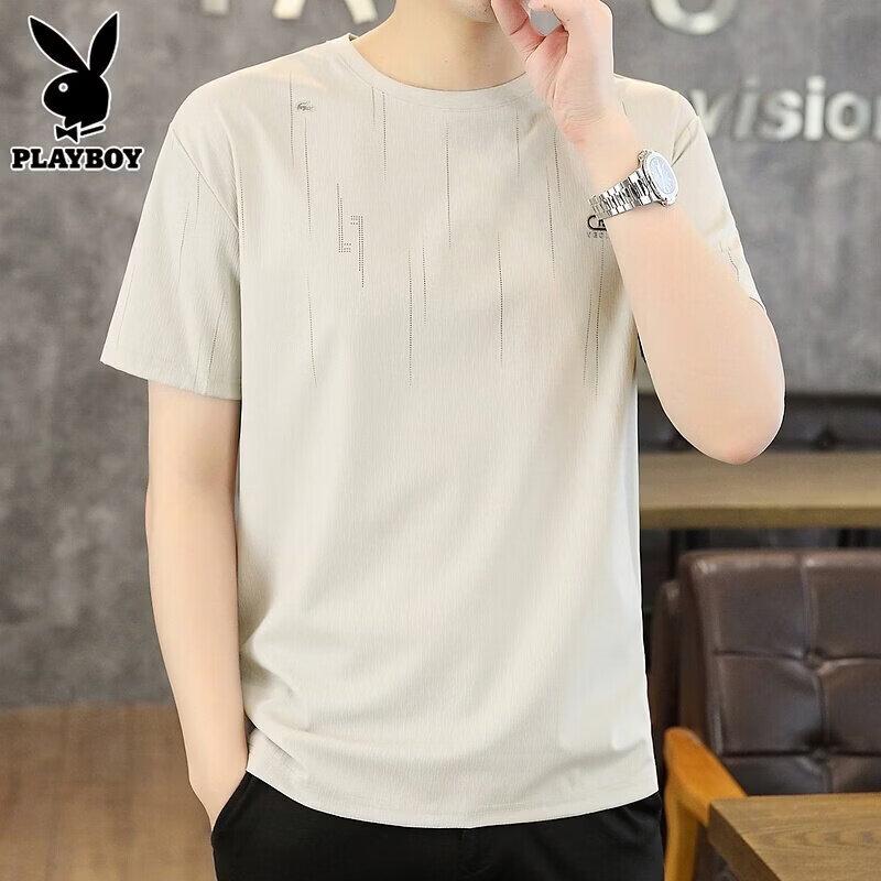 PLAYBOY Men s Ice Silk Short Sleeve T-shirt L