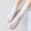 Women's Harajuku Socks Ladies Breathable Transparent Floral Lace Sock Sweet Mesh Fishnet Sock Soft Breathable Socks