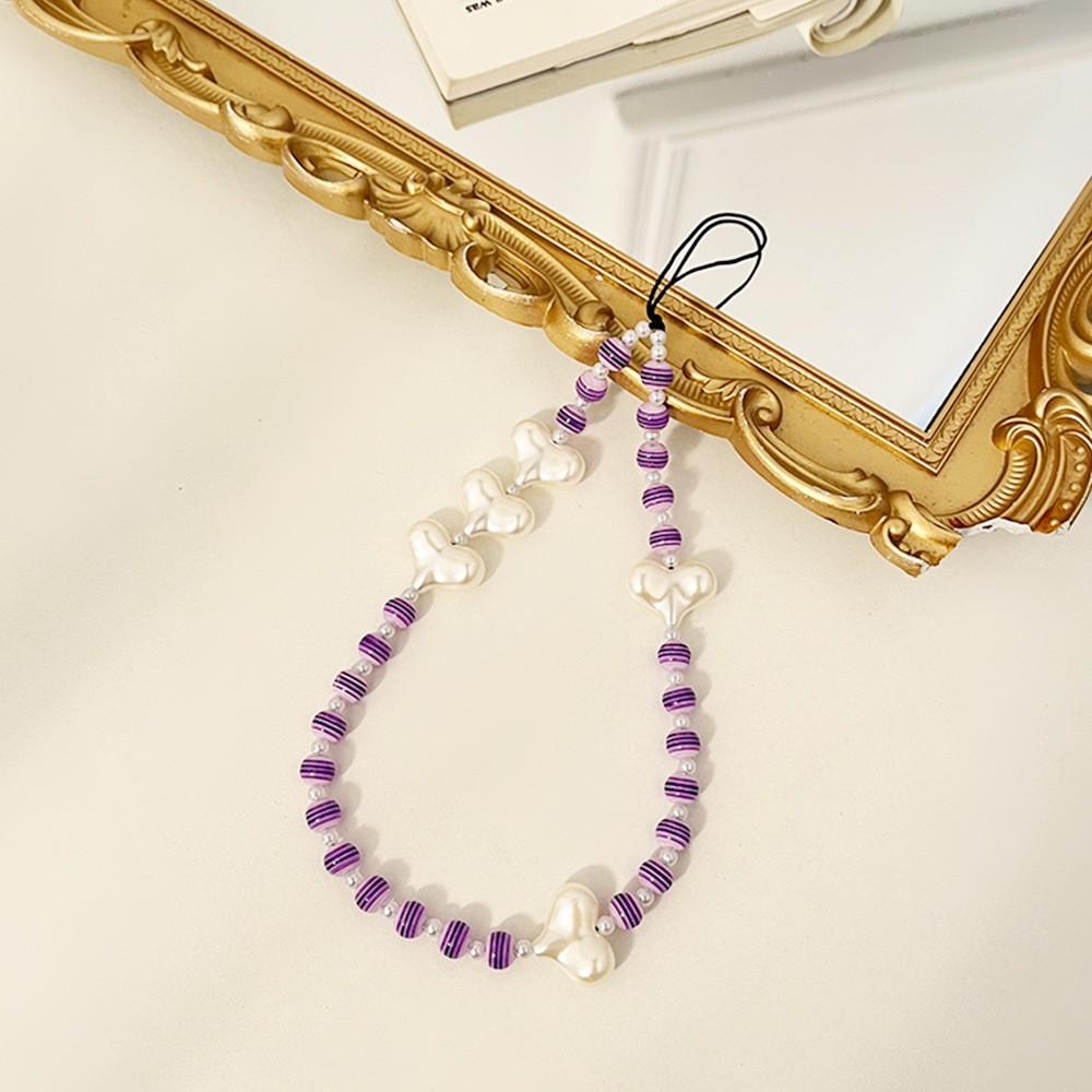 

INS wind color striped beads love anti-lost hand diagonal cross hand carry fashion chain mobile phone chain темно-фиолетового