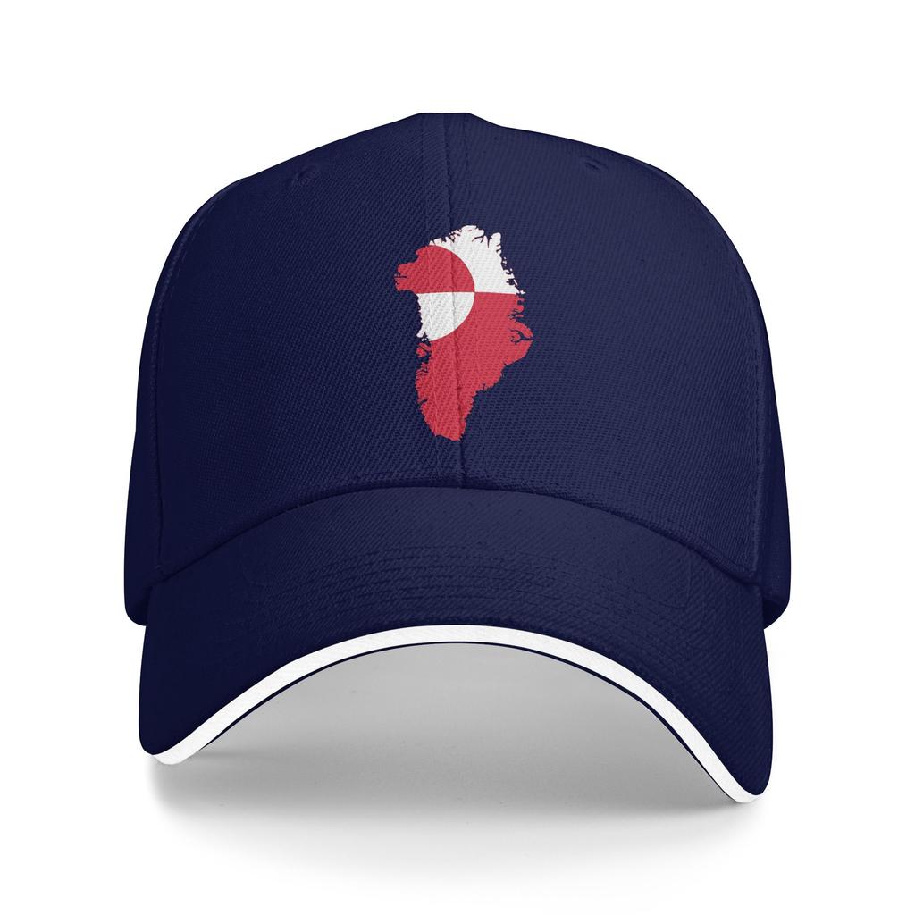 Flag Map Of Greenland  Sun Baseball Cap  Summer Classic Trucker Hat For Couple WomenRunning Hippie Snapback Cap
