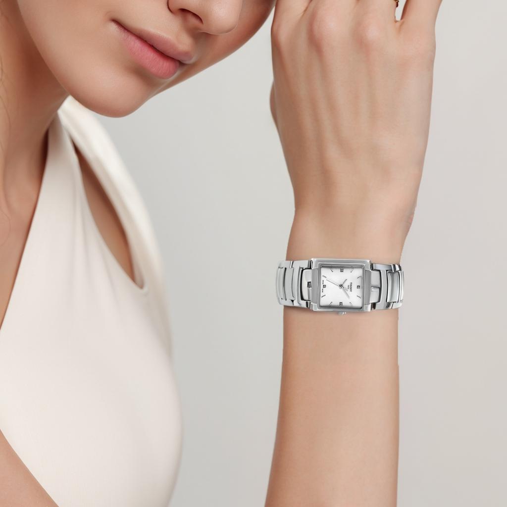 TISSOT Fanting Collection Quartz Movement Women's Watch 23.8mm Silver Dial Stainless Steel Case T051.310.11.116.00