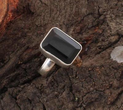 Solid 925 Sterling Silver Black Onyx Gemstone Handmade Designer Ring Mens Ring Unisex Gift Ring Statement Ring