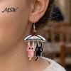 Creative Acrylic Cat Ornaments 1 Pair Cute Dangle Drop Earrings for Women, 2D Cartoon Kitten Sweet Girl Style Jewelry Hang on Clothes Hanger Earrings,