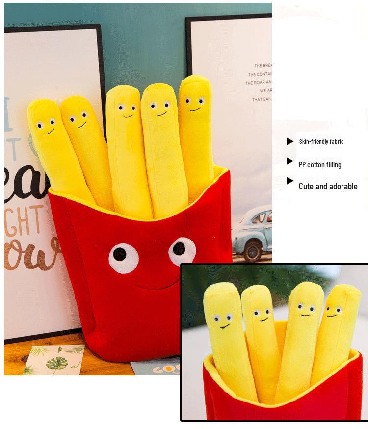 Creative French Fries Plush Doll: Fun Snack Pillow for Kids' Room or Home Decor