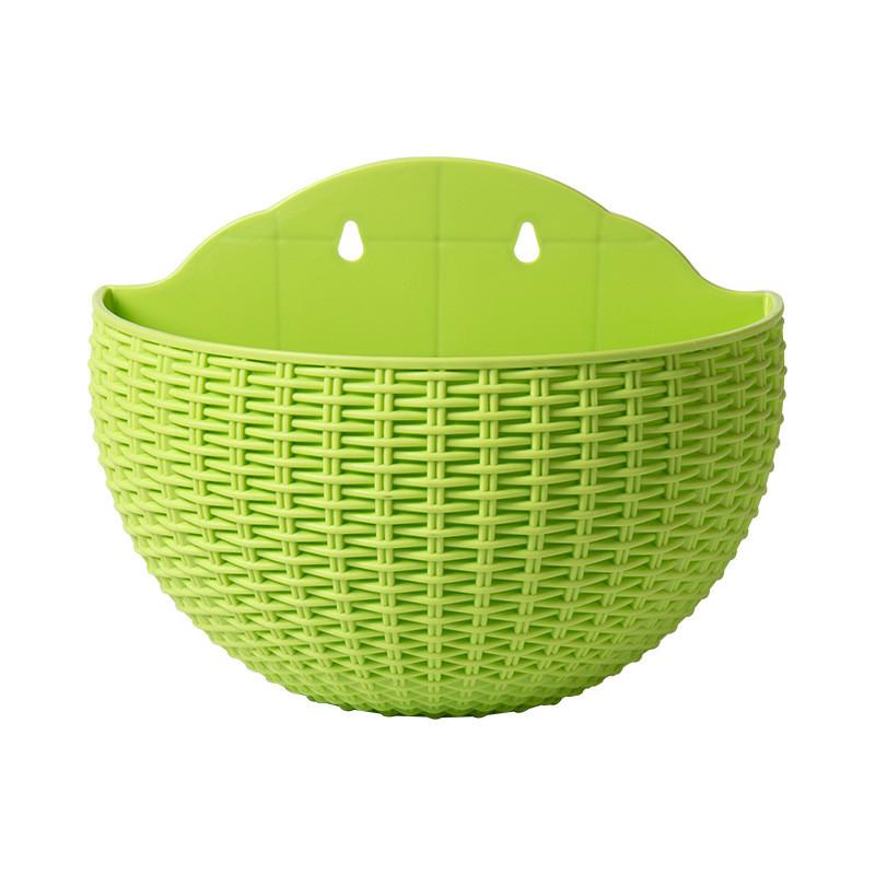 Wall Mount Planter With Rattan Style Wicker Design For Indoor Garden Decor